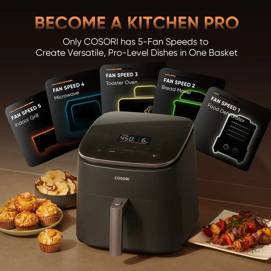 Cosori TurboBlaze™ 6.0-Quart Air Fryer - Dark Gray